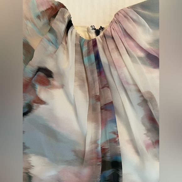 Alice + Olivia silk strapless dress in cream and swirl of different colors. NWOT - Picture 4 of 7